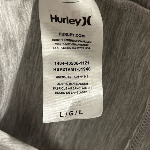 Hurley Men's Gray Long Sleeve Performance Hoodie Size L Casual - Picture 7 of 11